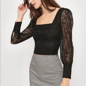 Dynamite Lace Long Sleeve square neck XS